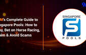 Singapore Pools logo on 96M article banner about playing, horse racing bets, claiming wins and avoiding scams